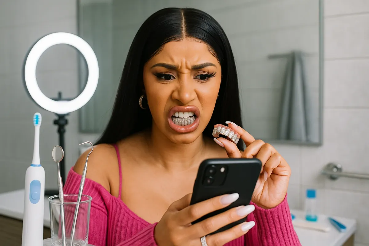 When “Gross” Goes Viral: What Cardi B’s Piercing Backlash Reveals About Impeccable Oral & Denture Hygiene